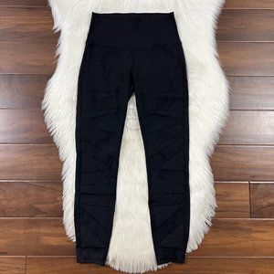 Lululemon Women's Size 6 Black Wunder Under Hi Rise Tech Mesh Leggings